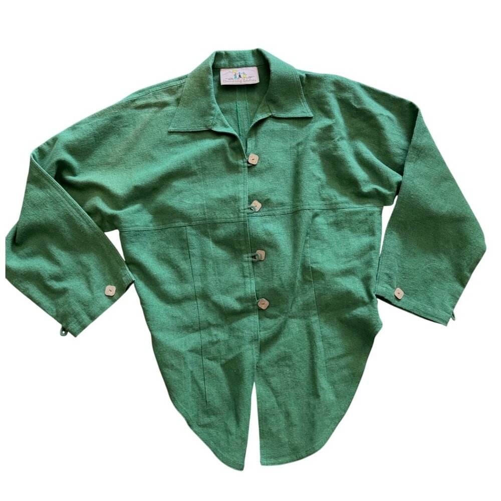 Dancing Ladies lagen look oversized button top green‎ hemp sz L